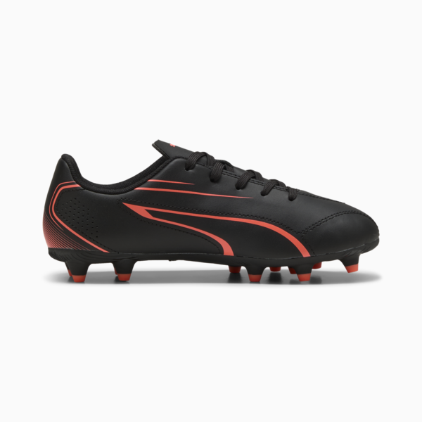 VITORIA FG/AG Youth Football Boots, PUMA Black-Glowing Red, large-ZAF