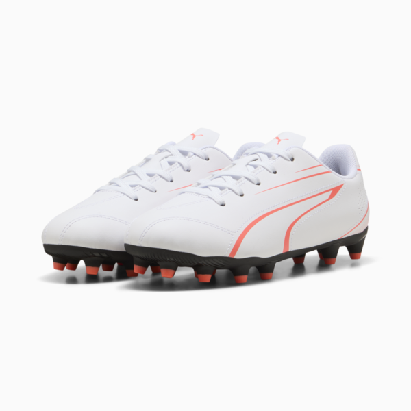 Tacos de fútbol adolescentes VITORIA FG/AG, PUMA White-Glowing Red, large-MEX