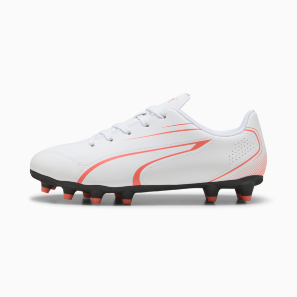 Tacos de fútbol adolescentes VITORIA FG/AG, PUMA White-Glowing Red, large-MEX