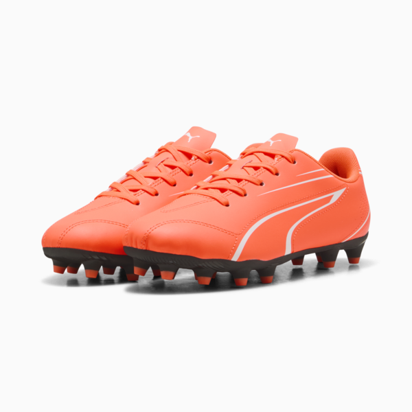 Tacos de fútbol adolescentes VITORIA FG/AG, Glowing Red-PUMA White-PUMA Black, large-MEX