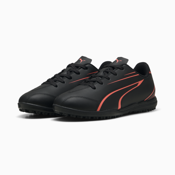 VITORIA TT Youth Football Boots, PUMA Black-Glowing Red, large-ZAF