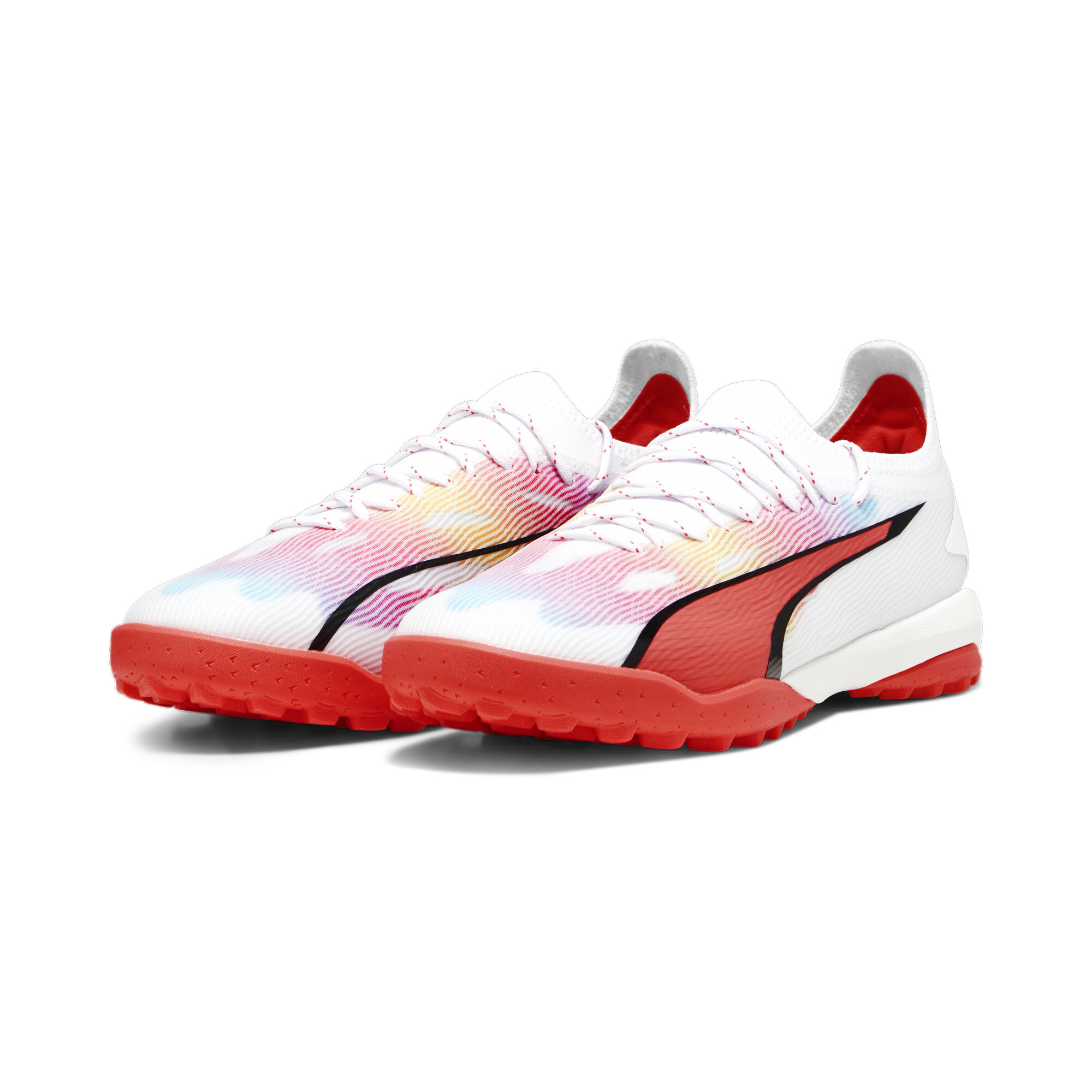 プーマ メンズ ウルトラ アルティメット TT サッカー トレーニング シューズ メンズ PUMA White-PUMA Black-Fire Orchid ｜PUMA.com画像