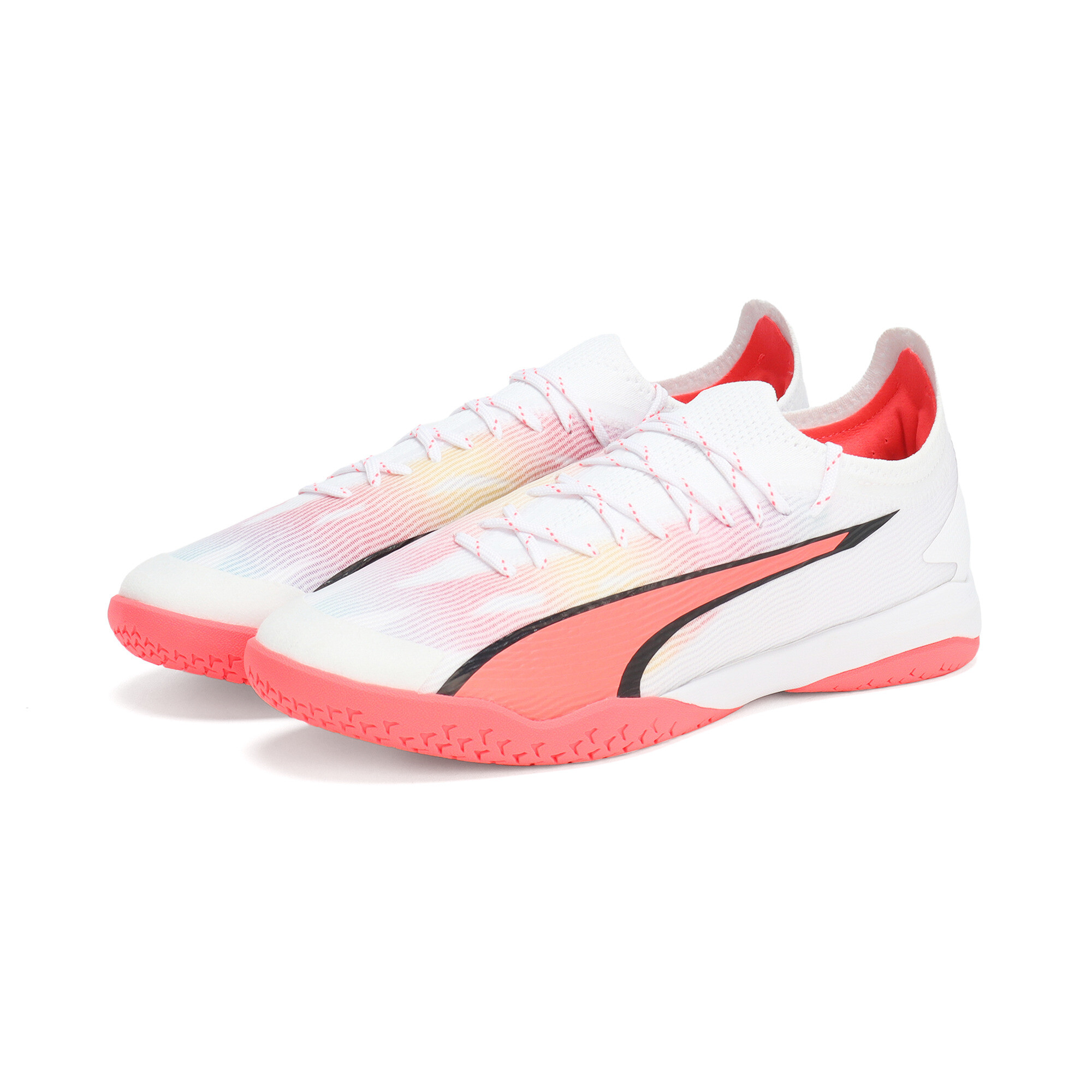 プーマ メンズ ウルトラ アルティメット IT サッカー トレーニング シューズ メンズ PUMA White-PUMA Black-Fire Orchid ｜PUMA.com画像