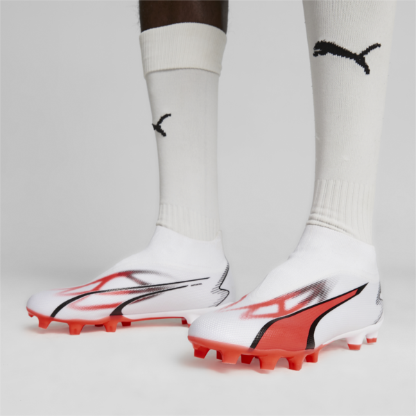 ULTRA MATCH+ LL FG/AG Men's Football Boots, PUMA White-PUMA Black-Fire Orchid, large-ZAF