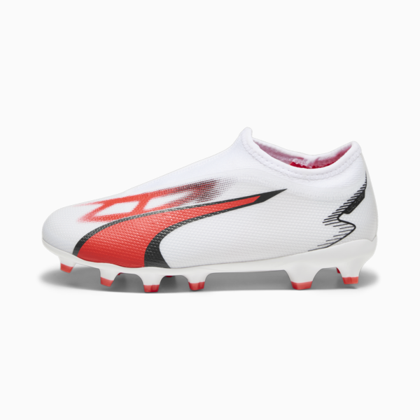 ULTRA MATCH LL FG/AG Youth Football Boots, PUMA White-PUMA Black-Fire Orchid, large-ZAF