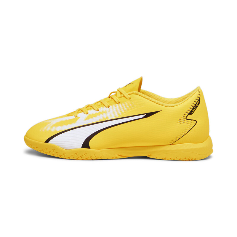 Men's PUMA ULTRA PLAY IT Football Boots in White/Black/Yellow size UK 9