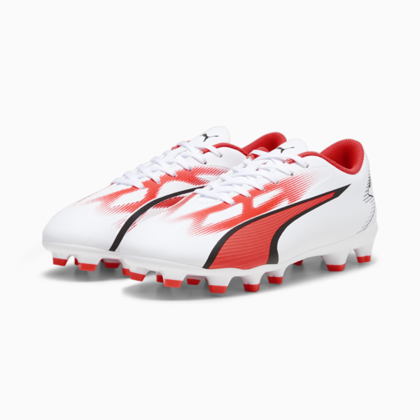 ULTRA PLAY FG/AG Youth Football Boots, PUMA White-PUMA Black-Fire Orchid, large-ZAF
