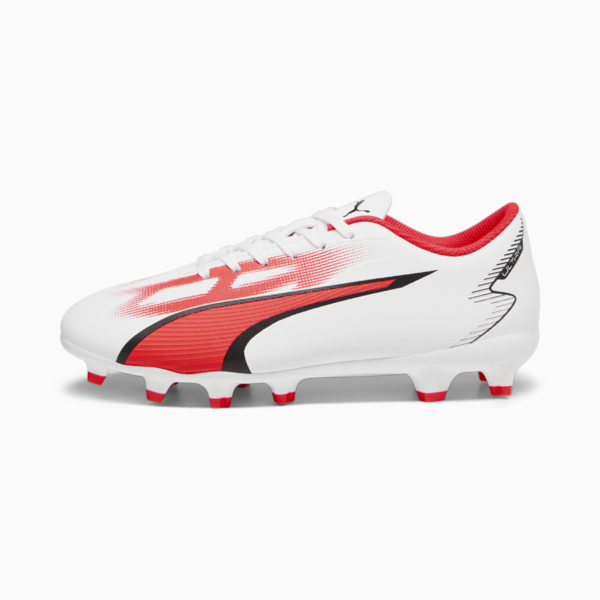 ULTRA PLAY FG/AG Youth Football Boots, PUMA White-PUMA Black-Fire Orchid, large-ZAF