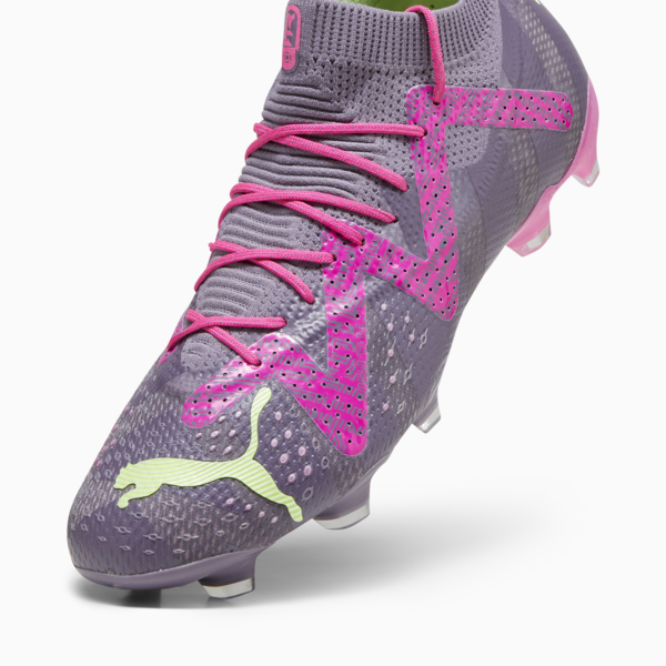 FUTURE ULTIMATE FG/AG Goalkeeper Football Boots, Purple Charcoal-Fast Yellow-Ravish-PUMA White, large-ZAF