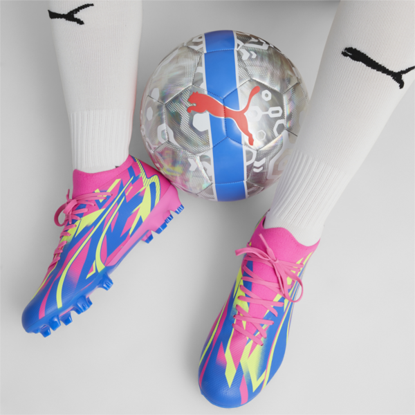 ULTRA MATCH ENERGY FG/AG Football Boots Unisex, Luminous Pink-Yellow Alert-Ultra Blue, large-ZAF