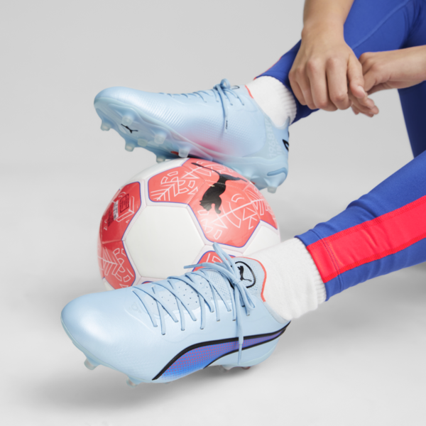 Botines de fútbol Puma KING ULTIMATE FG/AG, Silver Sky-PUMA Black-Fire Orchid, large-ARG