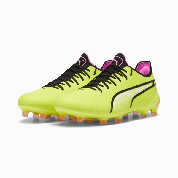 Botines de fútbol Puma KING ULTIMATE FG/AG, Electric Lime-PUMA Black-Poison Pink, large-ARG