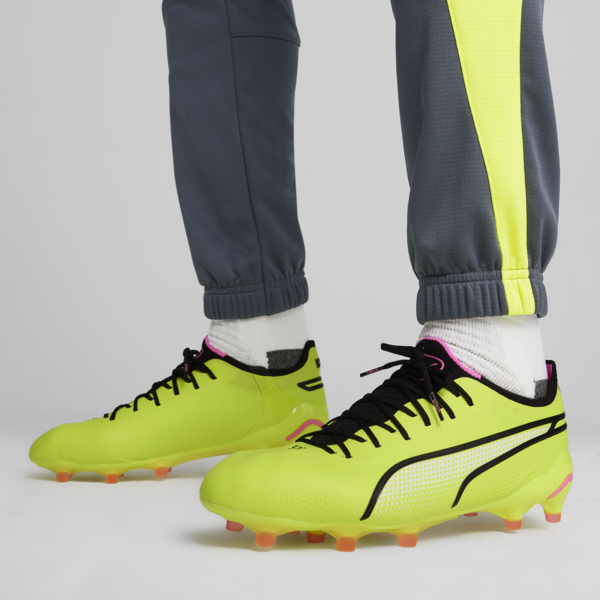 Botines de fútbol Puma KING ULTIMATE FG/AG, Electric Lime-PUMA Black-Poison Pink, large-ARG