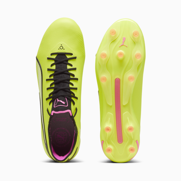 Botines de fútbol Puma KING ULTIMATE FG/AG, Electric Lime-PUMA Black-Poison Pink, large-ARG