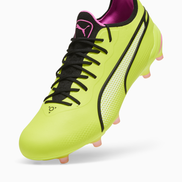 Botines de fútbol Puma KING ULTIMATE FG/AG, Electric Lime-PUMA Black-Poison Pink, large-ARG