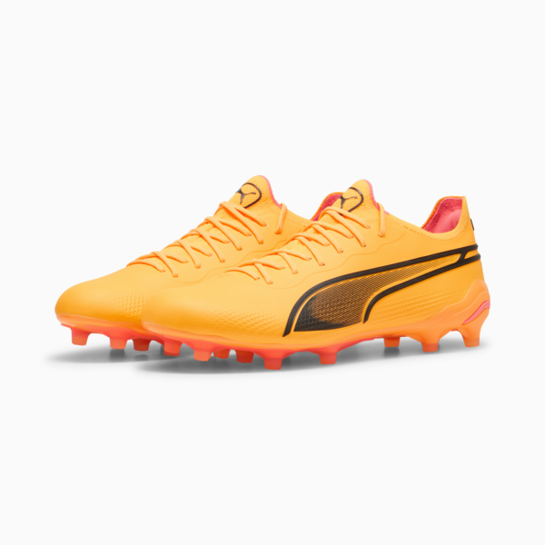 KING ULTIMATE FG/AG Football Boots Unisex, Sun Stream-PUMA Black-Sunset Glow, large-ZAF