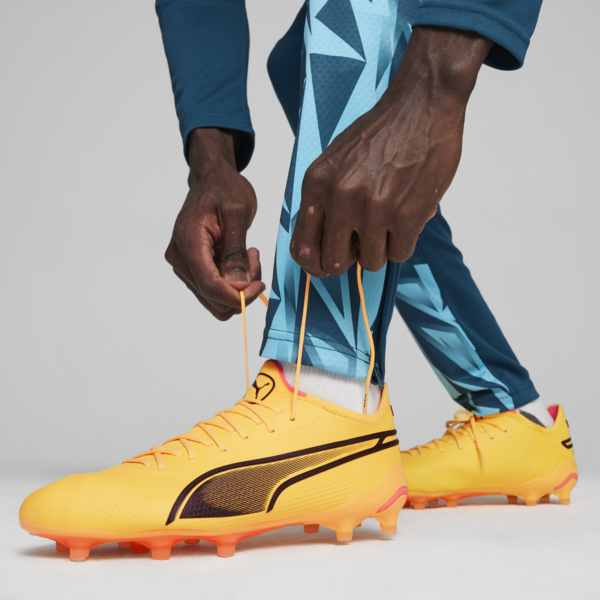 Botines de fútbol Puma KING ULTIMATE FG/AG, Sun Stream-PUMA Black-Sunset Glow, large-ARG