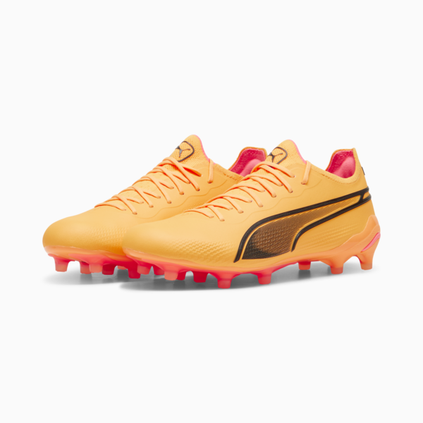 KING ULTIMATE FG/AG Women's Football Boots, Sun Stream-PUMA Black-Sunset Glow, large-ZAF