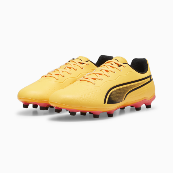 Botines de fútbol Puma KING MATCH FG/AG, Sun Stream-PUMA Black-Sunset Glow, large-ARG
