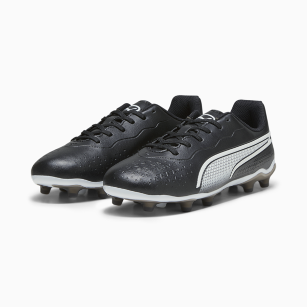 KING MATCH FG/AG Youth Football Boots, PUMA Black-PUMA White, large-MEX