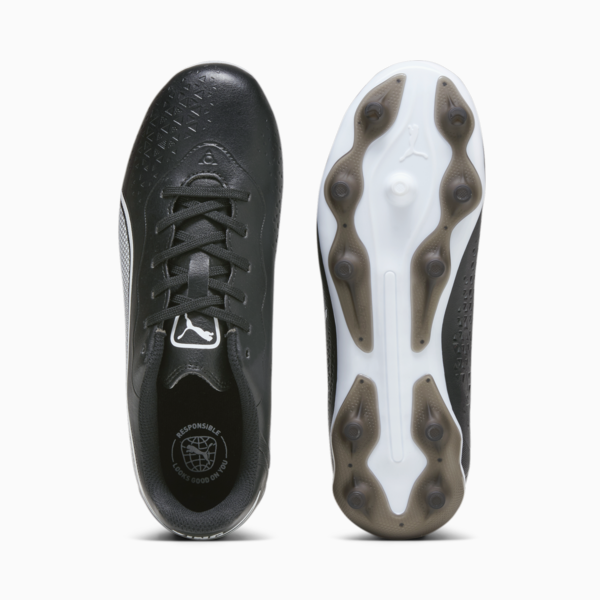 KING MATCH FG/AG Youth Football Boots, PUMA Black-PUMA White, large-MEX