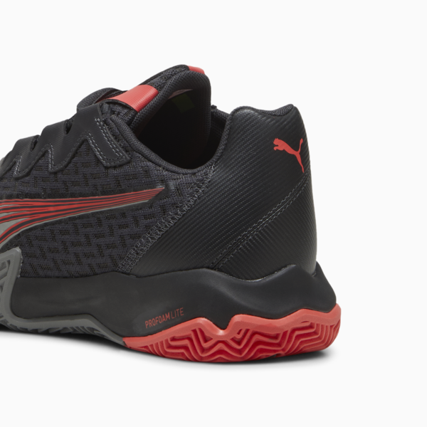 NOVA Elite Padel Shoes, Flat Dark Gray-PUMA Black-Flat Medium Gray-Active Red, large-ZAF