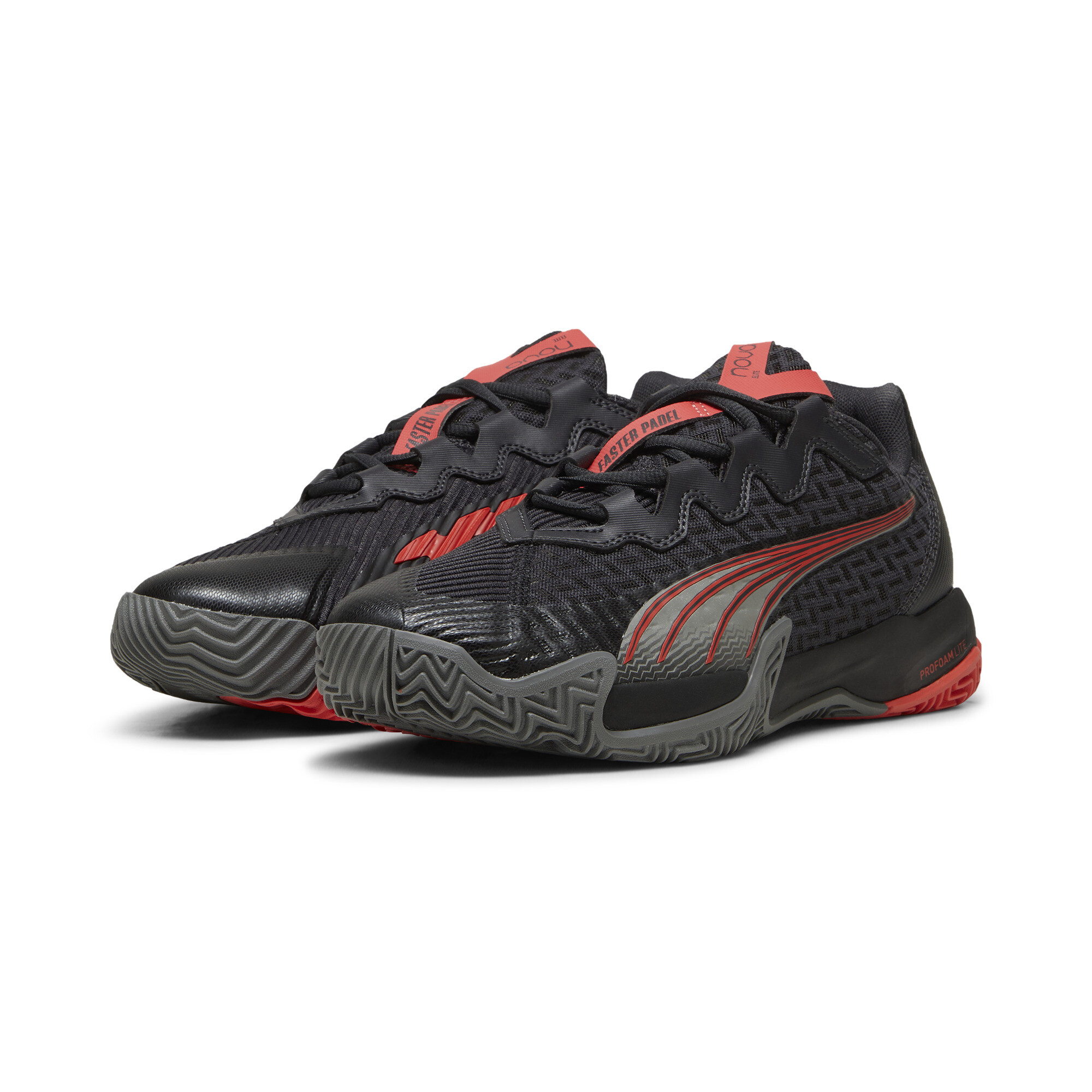 Puma NOVA Elite Padel-Schuhe | Mit Colorful | Flat Dark Gray/Black/Flat Medium Gray | Größe: 40.5