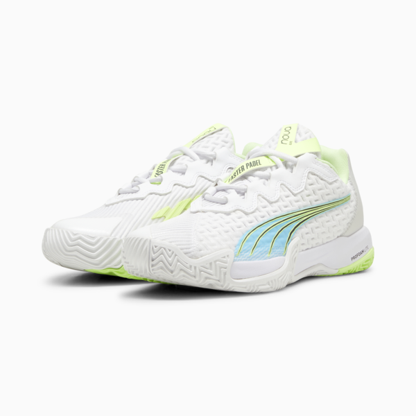 Zapatillas de Pádel NOVA Elite, PUMA White-Luminous Blue-Fizzy Apple-Shadow Gray, large-ARG