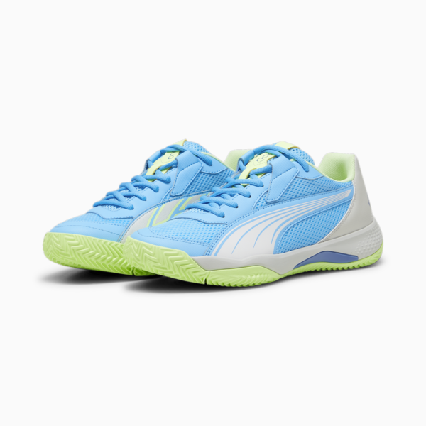 NOVA Court Padel Shoes, Luminous Blue-PUMA White-Glacial Gray, large-ZAF