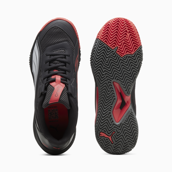 NOVA Court Padel Shoes, Flat Dark Gray-PUMA Black-Flat Medium Gray-Active Red, large-ZAF