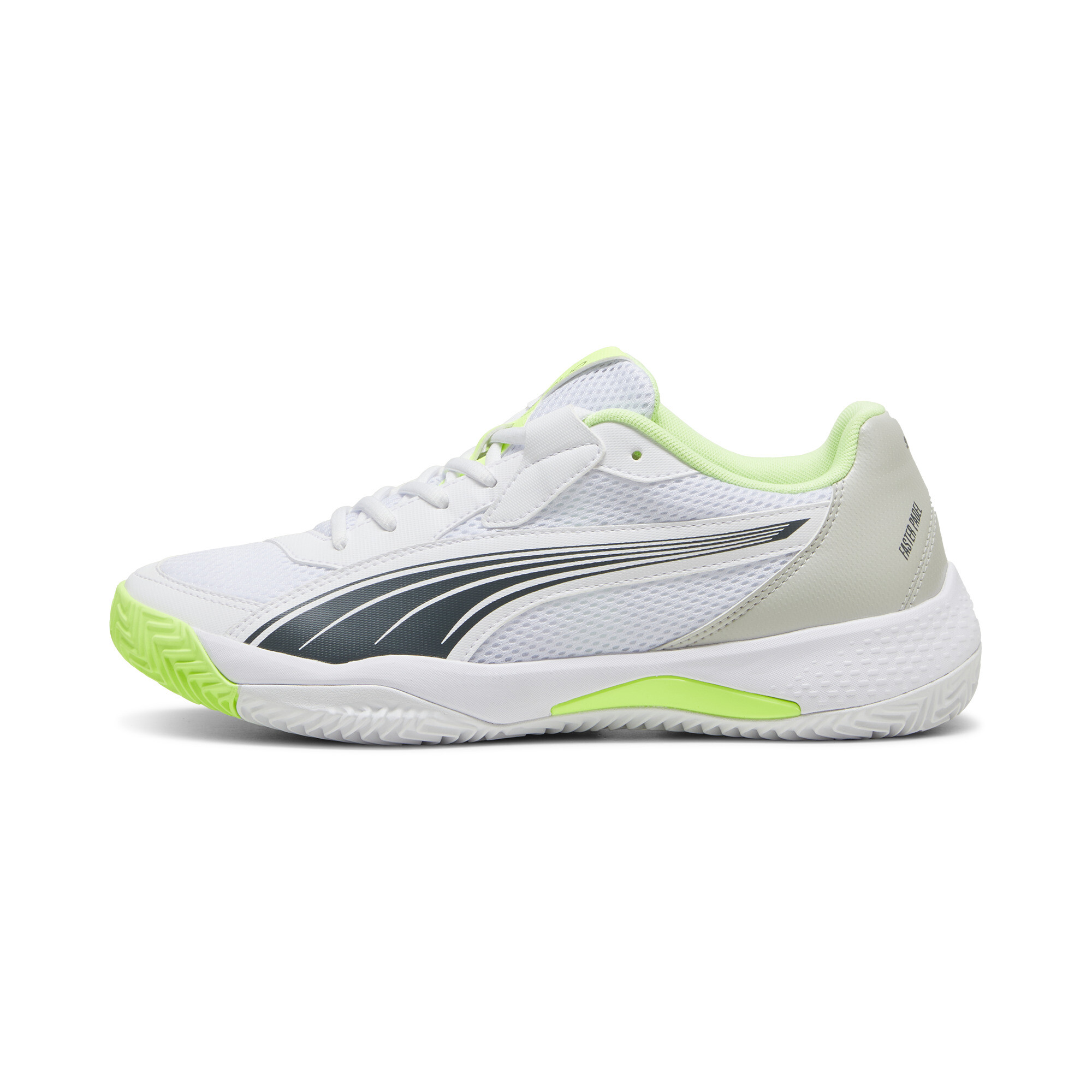 Puma NOVA Court Padel-Schuhe | Mit Colorful | White/Luminous Blue/Fizzy Apple | Größe: 37.5