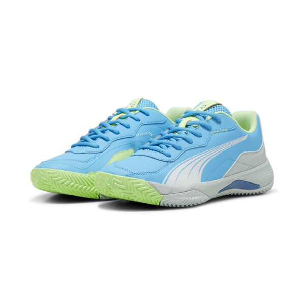 NOVA Smash Padel Shoe, Luminous Blue-PUMA White-Glacial Gray, large-ZAF