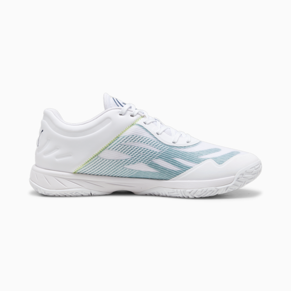 Accelerate Turbo Indoor Sport Shoes, PUMA White-Ocean Tropic-Lime Squeeze, large-ZAF