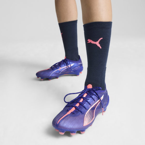 Botines de fútbol ULTRA 5 ULTIMATE FG para mujer, Lapis Lazuli-PUMA White-Sunset Glow, large-ARG