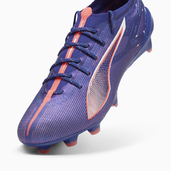 Botines de fútbol ULTRA 5 ULTIMATE FG para mujer, Lapis Lazuli-PUMA White-Sunset Glow, large-ARG