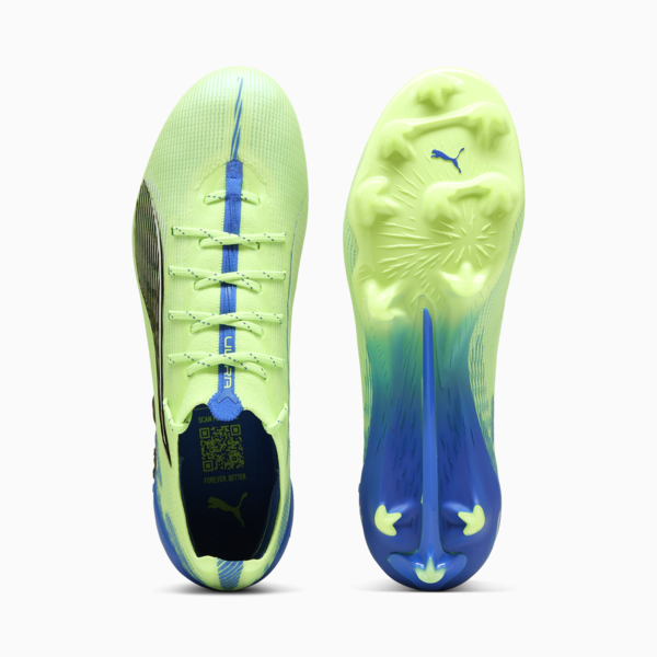 Botines de fútbol ULTRA 5 ULTIMATE FG para mujer, Fizzy Apple-PUMA White-Bluemazing, large-ARG