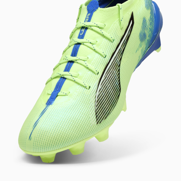 Botines de fútbol ULTRA 5 ULTIMATE FG para mujer, Fizzy Apple-PUMA White-Bluemazing, large-ARG