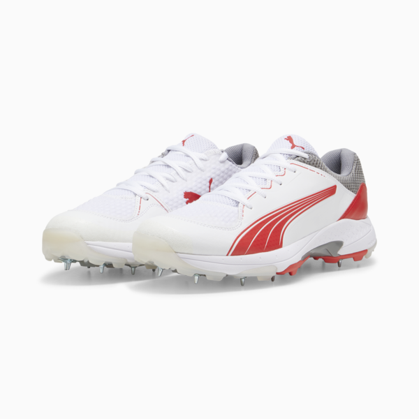 PUMA Spike 24.1 Cricket Shoe, PUMA White-PUMA Red-Stormy Slate, large-ZAF