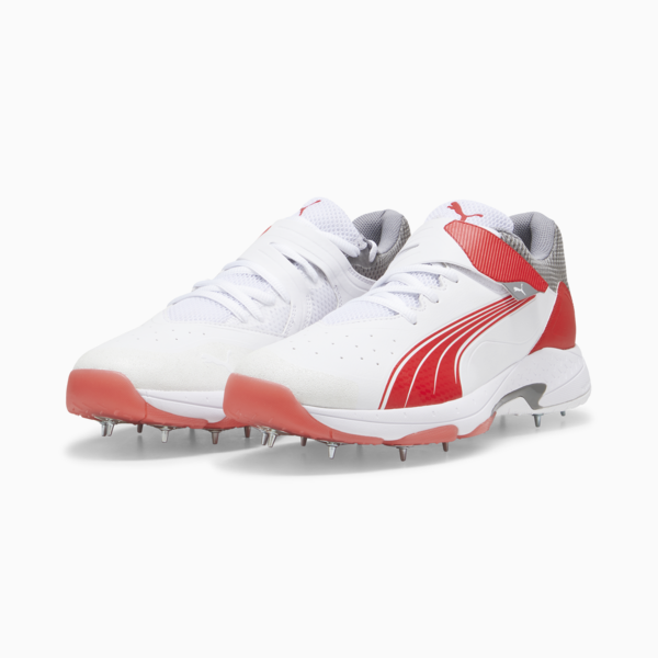 PUMA Bowling 24.1 Cricket Shoe, PUMA White-PUMA Red-Stormy Slate, large-ZAF