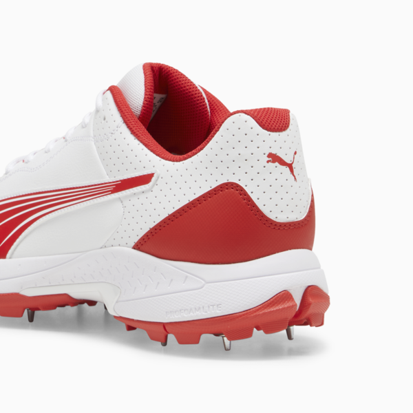PUMA Spike 24.2 Unisex Ultralight Cricket Shoes, PUMA White-PUMA Red, large-ZAF