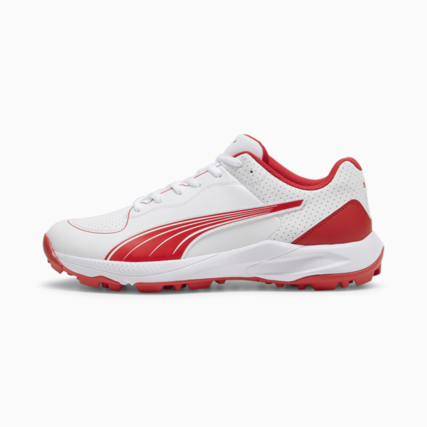 PUMA 24 FH Rubber Cricket Shoe, PUMA White-PUMA Red, large-ZAF