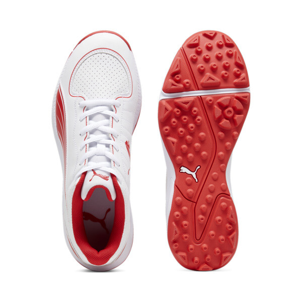 PUMA 24 FH Rubber Cricket Shoe, PUMA White-PUMA Red, large-ZAF