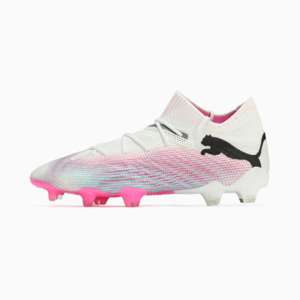 Botines de fútbol FUTURE 7 ULTIMATE FG/AG para mujer, PUMA White-PUMA Black-Poison Pink, large-ARG