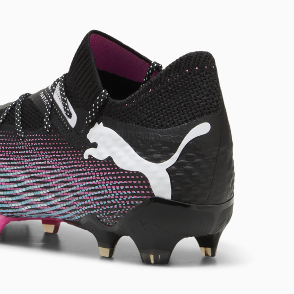 Botines de fútbol FUTURE 7 ULTIMATE FG/AG para mujer, PUMA Black-PUMA White-Poison Pink-Bright Aqua-Silver Mist, large-ARG