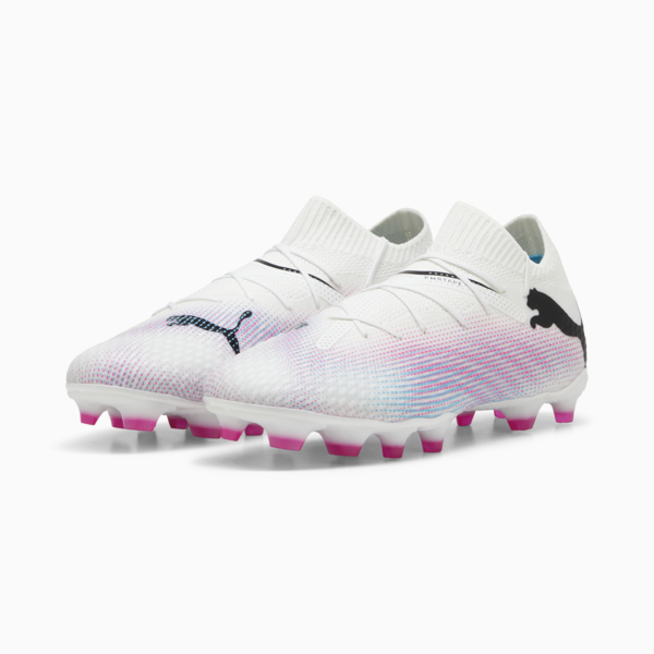 FUTURE 7 PRO FG/AG Football Boots, PUMA White-PUMA Black-Poison Pink, large-ZAF