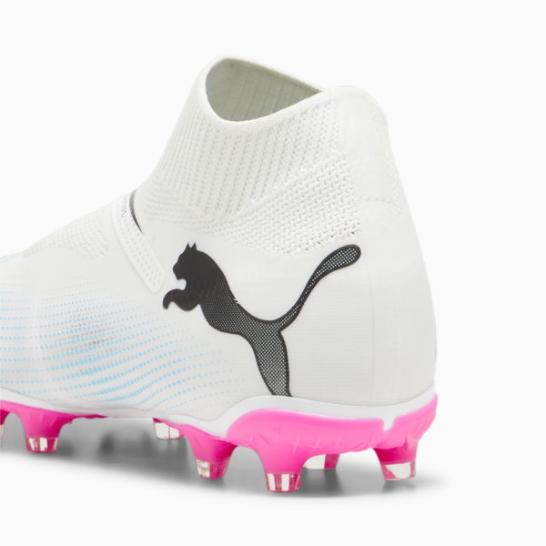 Tacos de fútbol sin cordones para hombre FUTURE 7 MATCH FG/AG, PUMA White-PUMA Black-Poison Pink, large-MEX