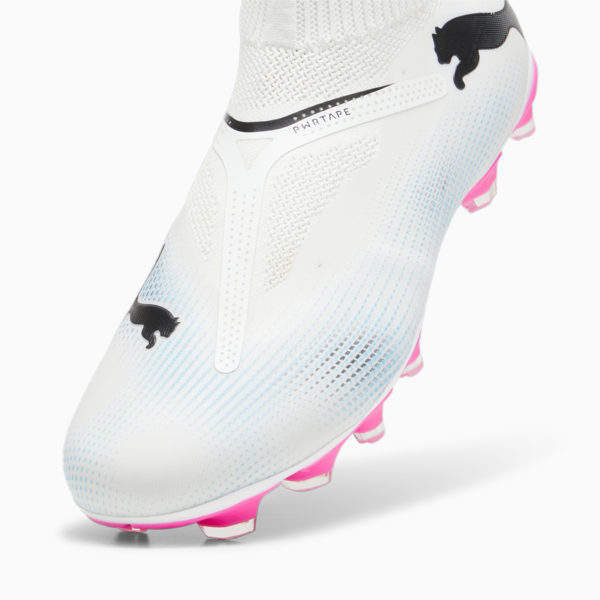 Tacos de fútbol sin cordones para hombre FUTURE 7 MATCH FG/AG, PUMA White-PUMA Black-Poison Pink, large-MEX