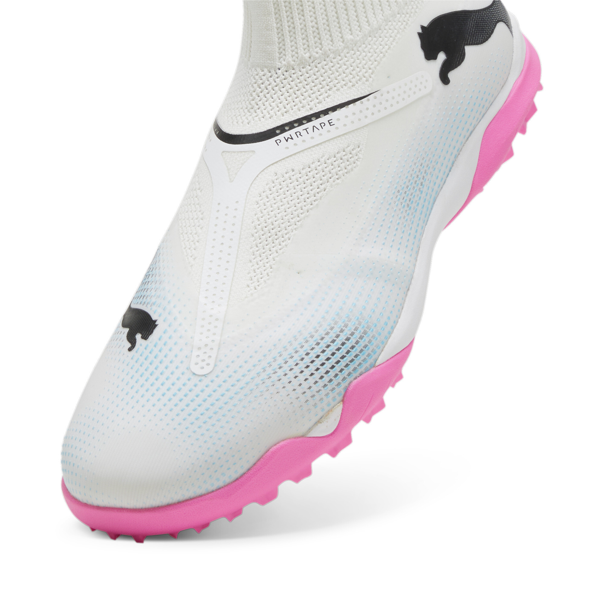 Men's PUMA FUTURE 7 MATCH+ LL TT Football Boots In White/Pink, Size EU 42