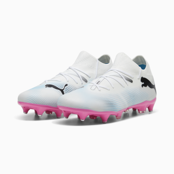 FUTURE 7 MATCH MxSG Football Boots, PUMA White-PUMA Black-Poison Pink, large-ZAF