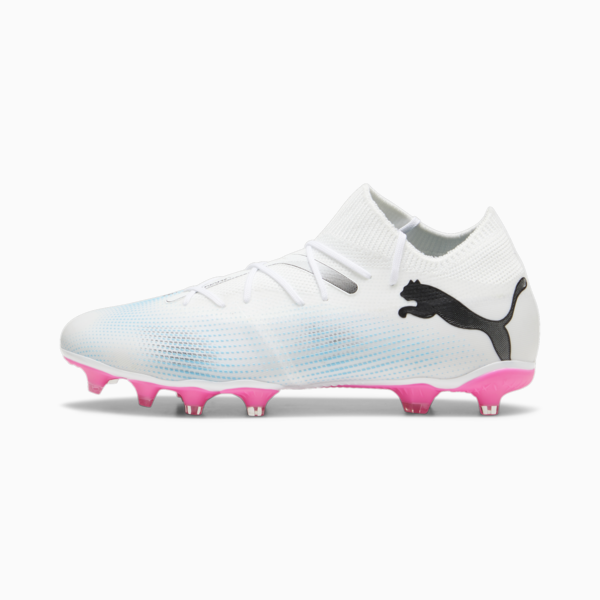 FUTURE 7 MATCH FG/AG Football Boots, PUMA White-PUMA Black-Poison Pink, large-ZAF